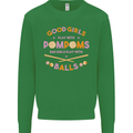 Bad Girls Play With Pool Balls 9-Ball Kids Sweatshirt Jumper Irish Green