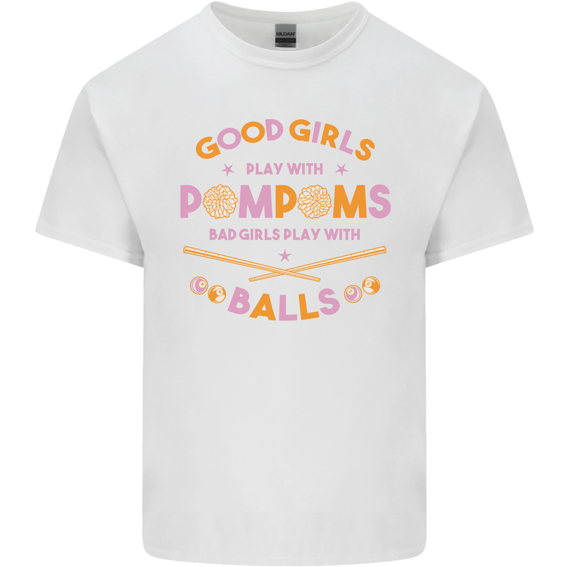 Bad Girls Play With Pool Balls 9-Ball Kids T-Shirt Childrens White