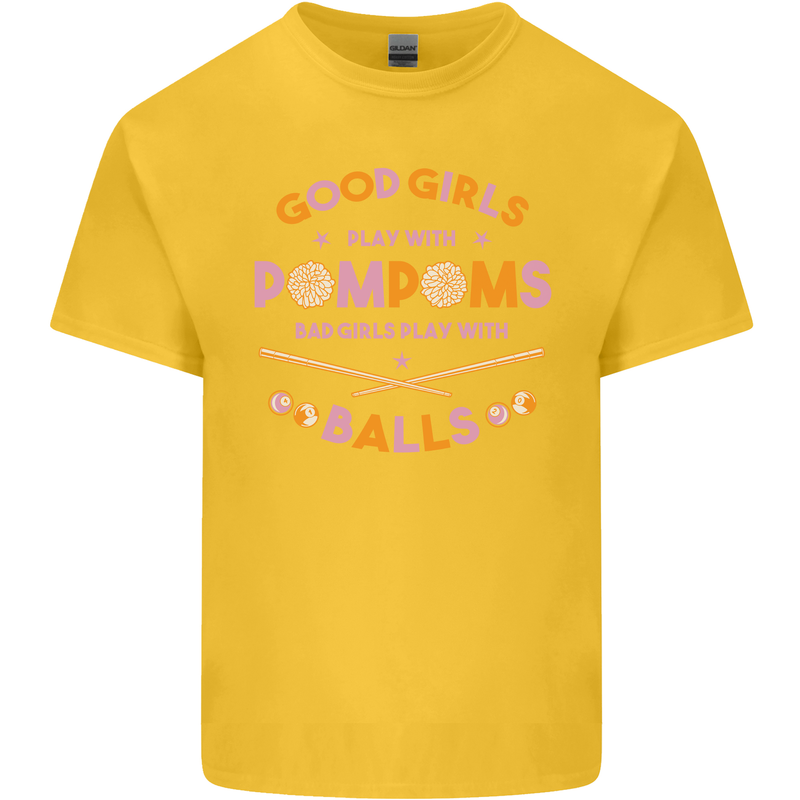 Bad Girls Play With Pool Balls 9-Ball Kids T-Shirt Childrens Yellow