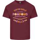 Bad Girls Play With Pool Balls 9-Ball Mens Cotton T-Shirt Tee Top Maroon