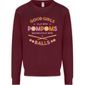 Bad Girls Play With Pool Balls 9-Ball Mens Sweatshirt Jumper Maroon