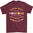 Bad Girls Play With Pool Balls 9-Ball Mens T-Shirt 100% Cotton Maroon
