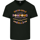 Bad Girls Play With Pool Balls 9-Ball Mens V-Neck Cotton T-Shirt Black