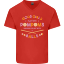 Bad Girls Play With Pool Balls 9-Ball Mens V-Neck Cotton T-Shirt Red