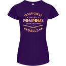Bad Girls Play With Pool Balls 9-Ball Womens Petite Cut T-Shirt Purple