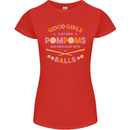 Bad Girls Play With Pool Balls 9-Ball Womens Petite Cut T-Shirt Red