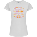 Bad Girls Play With Pool Balls 9-Ball Womens Petite Cut T-Shirt White
