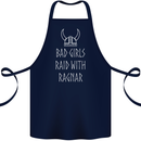 Bad Girls Raid With Ragnar Vikings Valhalla Cotton Apron 100% Organic Navy Blue