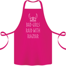 Bad Girls Raid With Ragnar Vikings Valhalla Cotton Apron 100% Organic Pink
