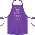 Bad Girls Raid With Ragnar Vikings Valhalla Cotton Apron 100% Organic Purple