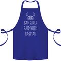 Bad Girls Raid With Ragnar Vikings Valhalla Cotton Apron 100% Organic Royal Blue