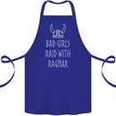 Bad Girls Raid With Ragnar Vikings Valhalla Cotton Apron 100% Organic Royal Blue