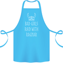 Bad Girls Raid With Ragnar Vikings Valhalla Cotton Apron 100% Organic Turquoise