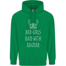 Bad Girls Raid With Ragnar Vikings Valhalla Mens 80% Cotton Hoodie Irish Green