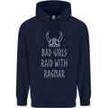 Bad Girls Raid With Ragnar Vikings Valhalla Mens 80% Cotton Hoodie Navy Blue