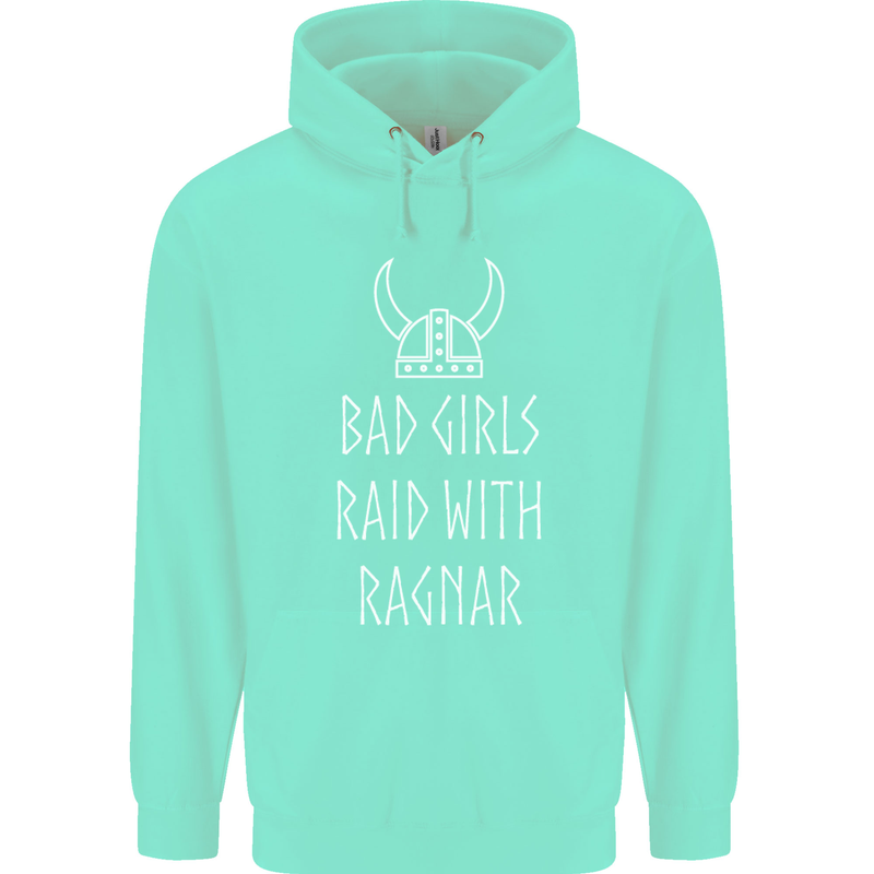 Bad Girls Raid With Ragnar Vikings Valhalla Mens 80% Cotton Hoodie Peppermint