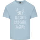 Bad Girls Raid With Ragnar Vikings Valhalla Mens Cotton T-Shirt Tee Top Light Blue