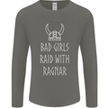 Bad Girls Raid With Ragnar Vikings Valhalla Mens Long Sleeve T-Shirt Charcoal