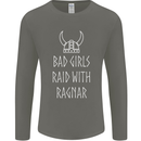 Bad Girls Raid With Ragnar Vikings Valhalla Mens Long Sleeve T-Shirt Charcoal