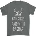Bad Girls Raid With Ragnar Vikings Valhalla Mens T-Shirt Cotton Gildan Charcoal