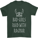 Bad Girls Raid With Ragnar Vikings Valhalla Mens T-Shirt Cotton Gildan Forest Green