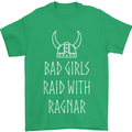 Bad Girls Raid With Ragnar Vikings Valhalla Mens T-Shirt Cotton Gildan Irish Green