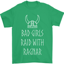 Bad Girls Raid With Ragnar Vikings Valhalla Mens T-Shirt Cotton Gildan Irish Green