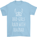 Bad Girls Raid With Ragnar Vikings Valhalla Mens T-Shirt Cotton Gildan Light Blue