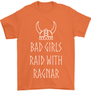 Bad Girls Raid With Ragnar Vikings Valhalla Mens T-Shirt Cotton Gildan Orange