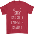 Bad Girls Raid With Ragnar Vikings Valhalla Mens T-Shirt Cotton Gildan Red