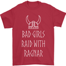 Bad Girls Raid With Ragnar Vikings Valhalla Mens T-Shirt Cotton Gildan Red