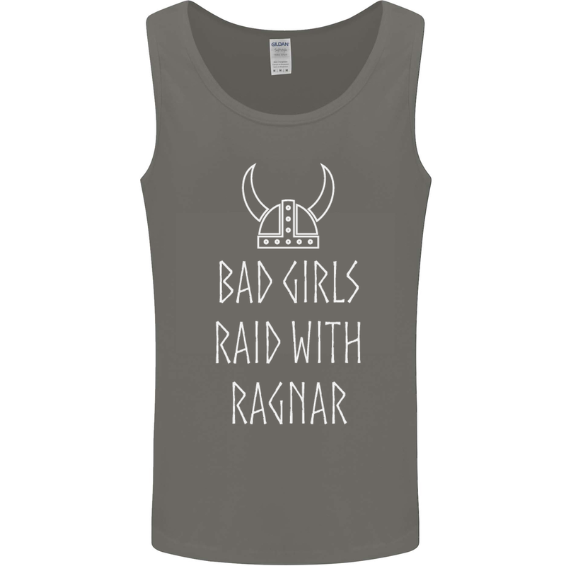 Bad Girls Raid With Ragnar Vikings Valhalla Mens Vest Tank Top Charcoal