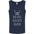 Bad Girls Raid With Ragnar Vikings Valhalla Mens Vest Tank Top Navy Blue