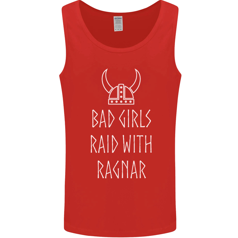 Bad Girls Raid With Ragnar Vikings Valhalla Mens Vest Tank Top Red