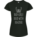 Bad Girls Raid With Ragnar Vikings Valhalla Womens Petite Cut T-Shirt Black