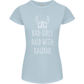 Bad Girls Raid With Ragnar Vikings Valhalla Womens Petite Cut T-Shirt Light Blue