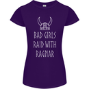 Bad Girls Raid With Ragnar Vikings Valhalla Womens Petite Cut T-Shirt Purple