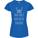 Bad Girls Raid With Ragnar Vikings Valhalla Womens Petite Cut T-Shirt Royal Blue
