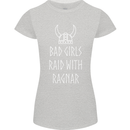 Bad Girls Raid With Ragnar Vikings Valhalla Womens Petite Cut T-Shirt Sports Grey