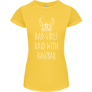 Bad Girls Raid With Ragnar Vikings Valhalla Womens Petite Cut T-Shirt Yellow