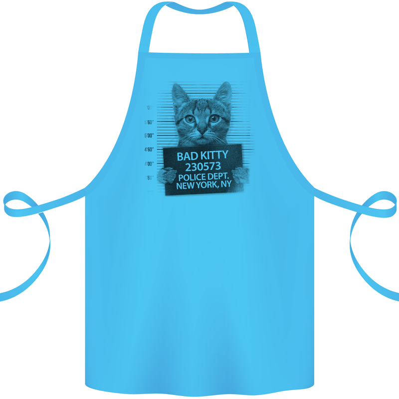 Bad Kitty New York City Police Dept. Cotton Apron 100% Organic Turquoise