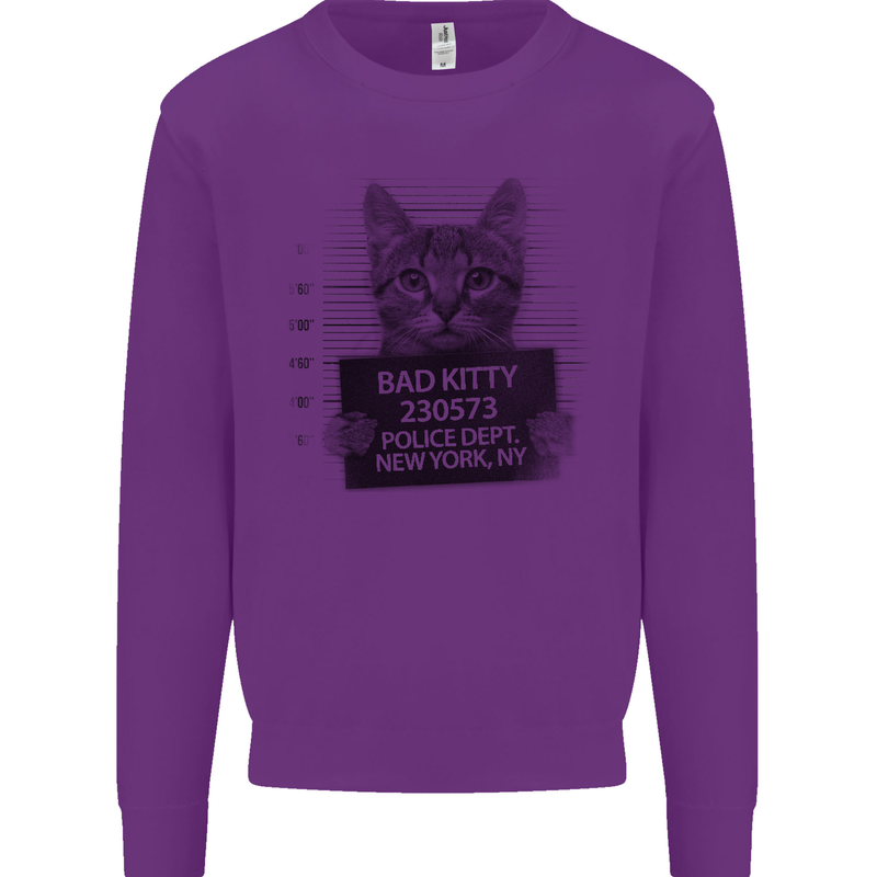 Bad Kitty New York City Police Dept. Kids Sweatshirt Jumper Purple