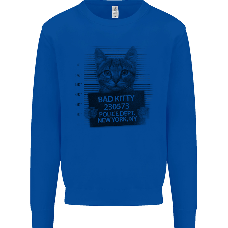 Bad Kitty New York City Police Dept. Kids Sweatshirt Jumper Royal Blue