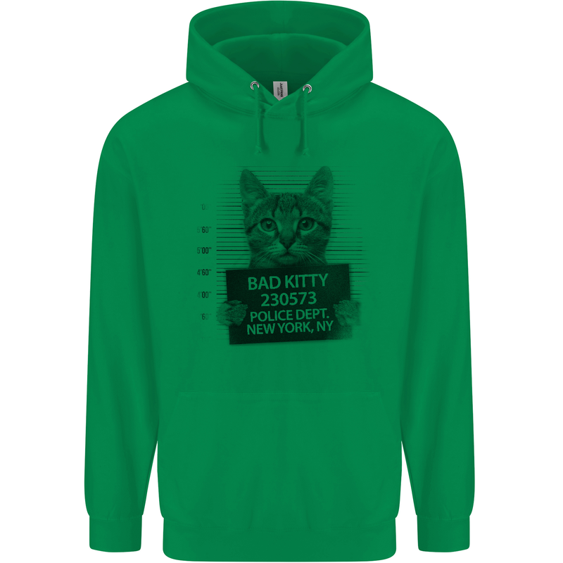 Bad Kitty New York City Police Dept. Mens 80% Cotton Hoodie Irish Green