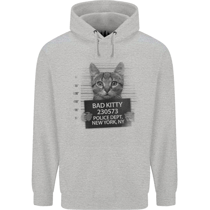 Bad Kitty New York City Police Dept. Mens 80% Cotton Hoodie Sports Grey
