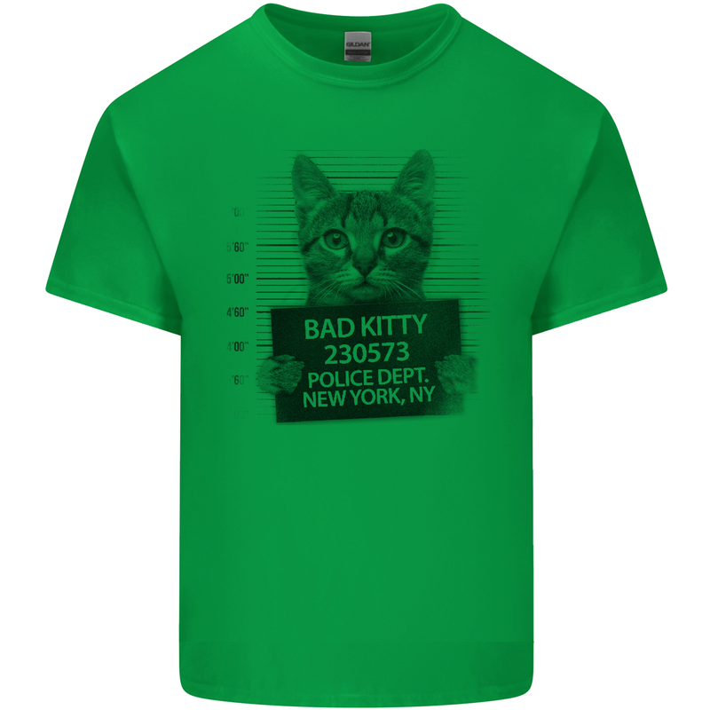 Bad Kitty New York City Police Dept. Mens Cotton T-Shirt Tee Top Irish Green