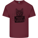 Bad Kitty New York City Police Dept. Mens Cotton T-Shirt Tee Top Maroon