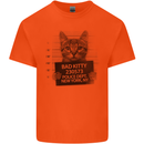 Bad Kitty New York City Police Dept. Mens Cotton T-Shirt Tee Top Orange