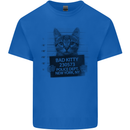 Bad Kitty New York City Police Dept. Mens Cotton T-Shirt Tee Top Royal Blue