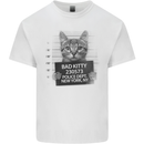 Bad Kitty New York City Police Dept. Mens Cotton T-Shirt Tee Top White